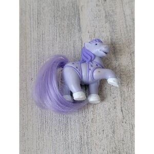 Miniature purple pony horse hair toy figure doll accessory